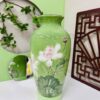 Bình Hoa Bát Tràng Màu Xanh Lá Nõn Vẽ Sen