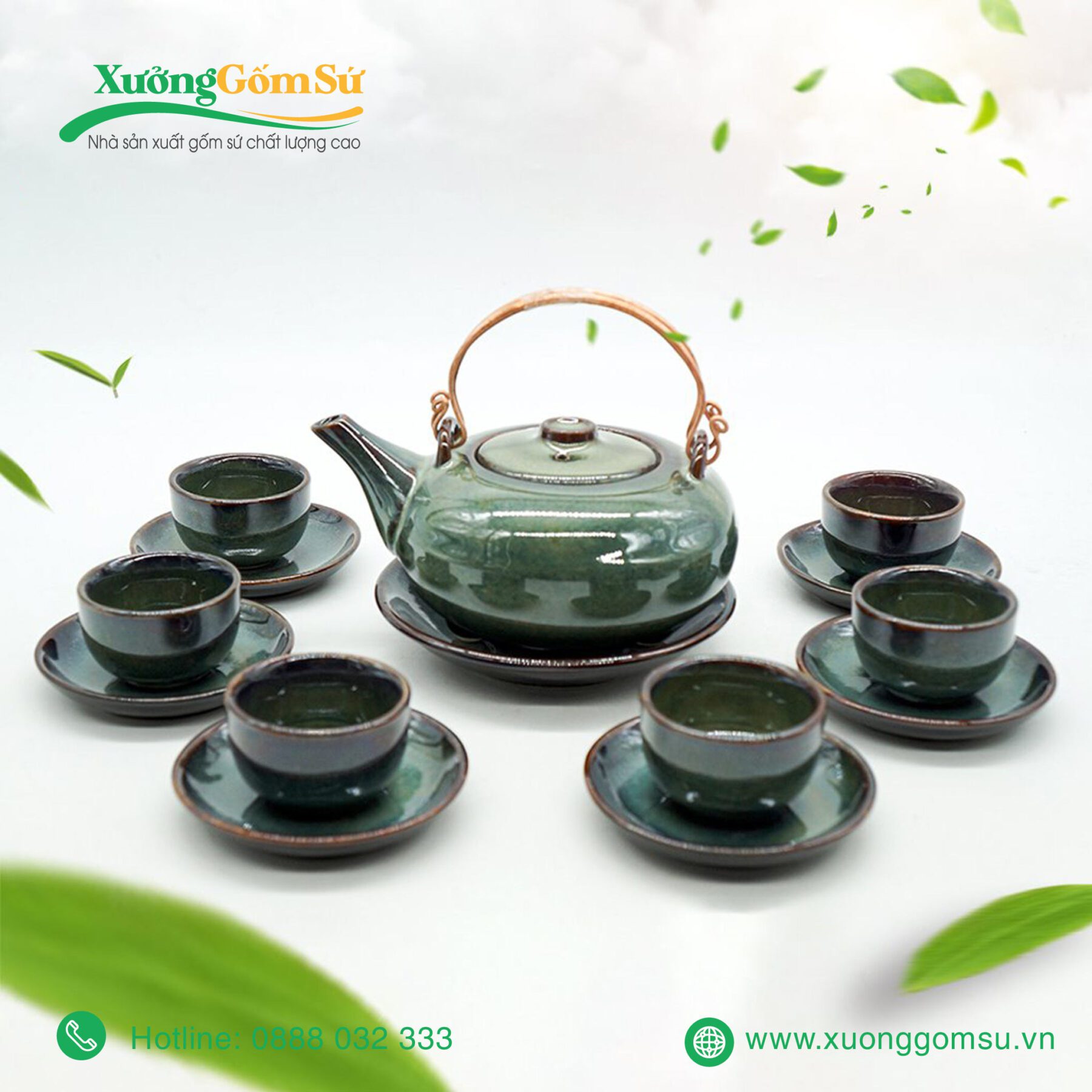 Bộ ấm chén men hỏa biến