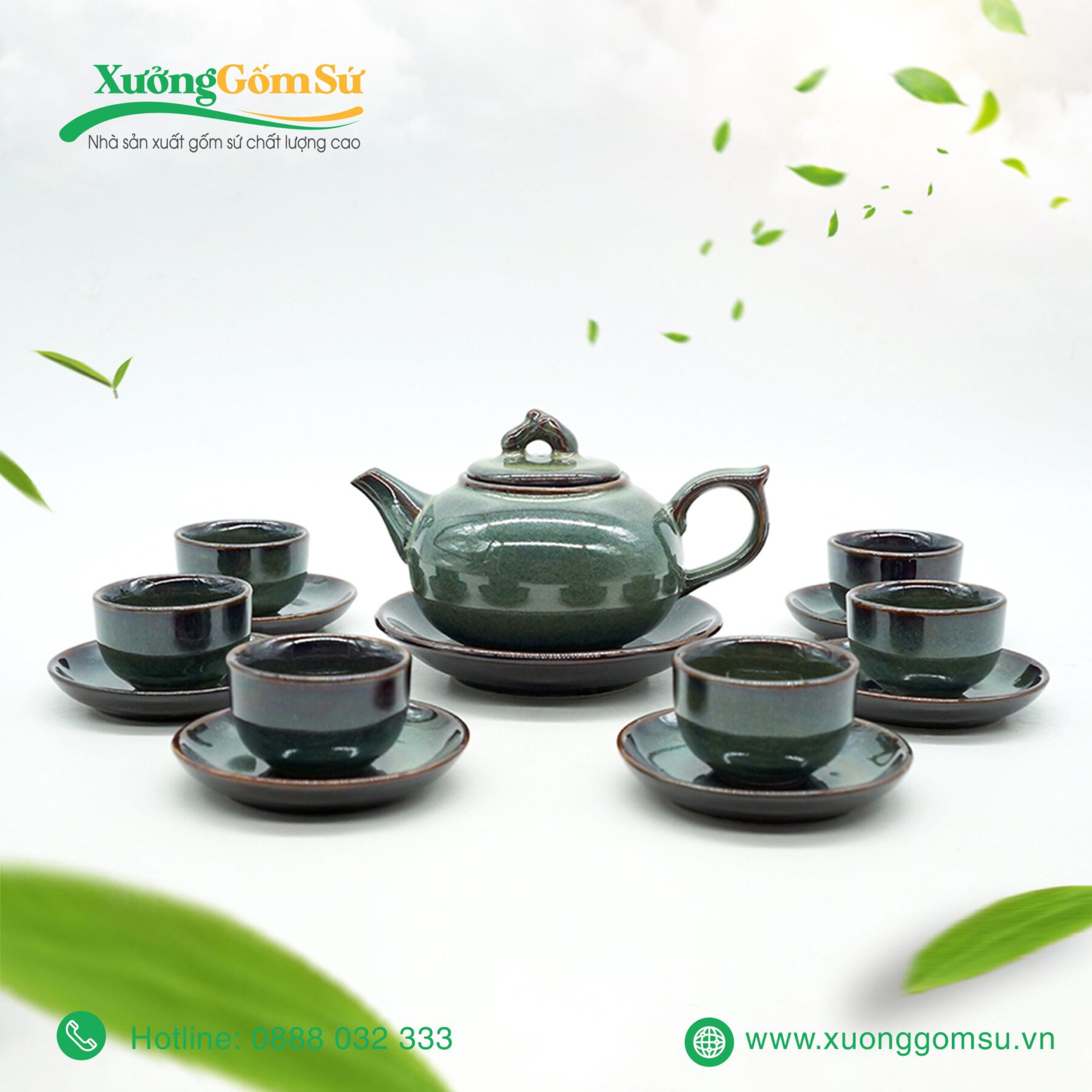 Bộ ấm chén men hỏa biến