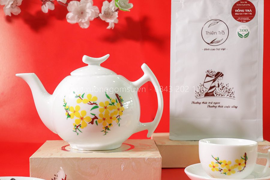 Mẫu Bộ Ấm Trà Hoa Mai