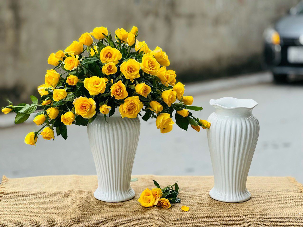 Bình Hoa Sứ Trắng Bát Tràng