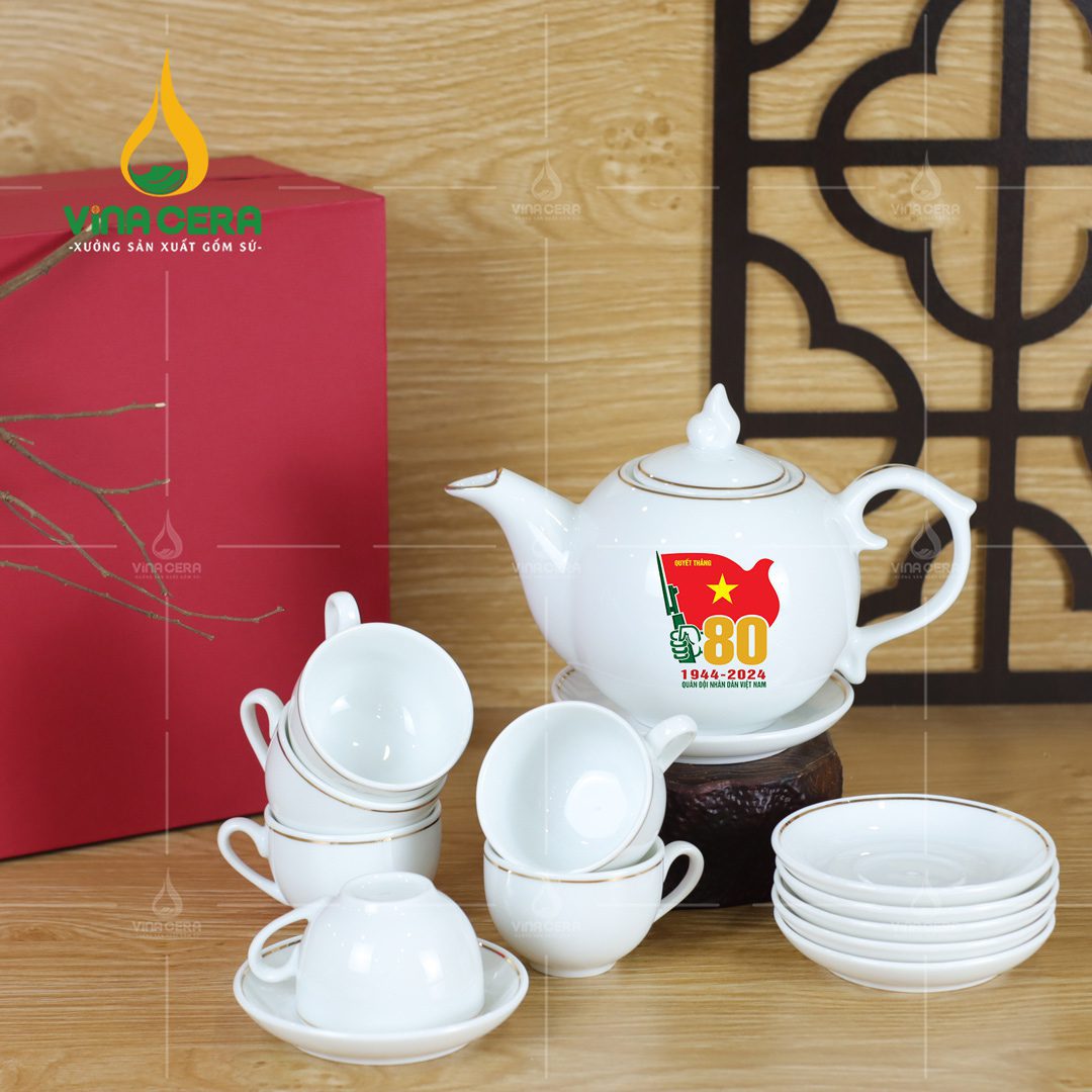 Ấm Chén Quà Tặng Kỷ Niệm Thành Lập Quân Đội