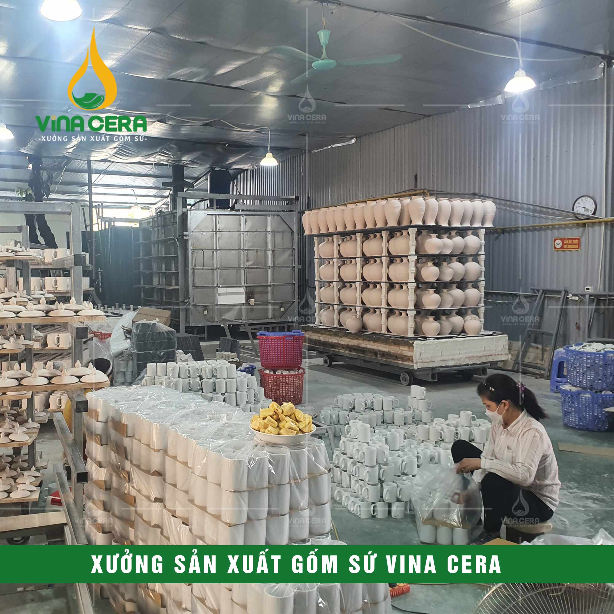 xưởng Sản Xuất Gốm Sứ VinaCera - Sản Xuất ly sứ Bát Tràng