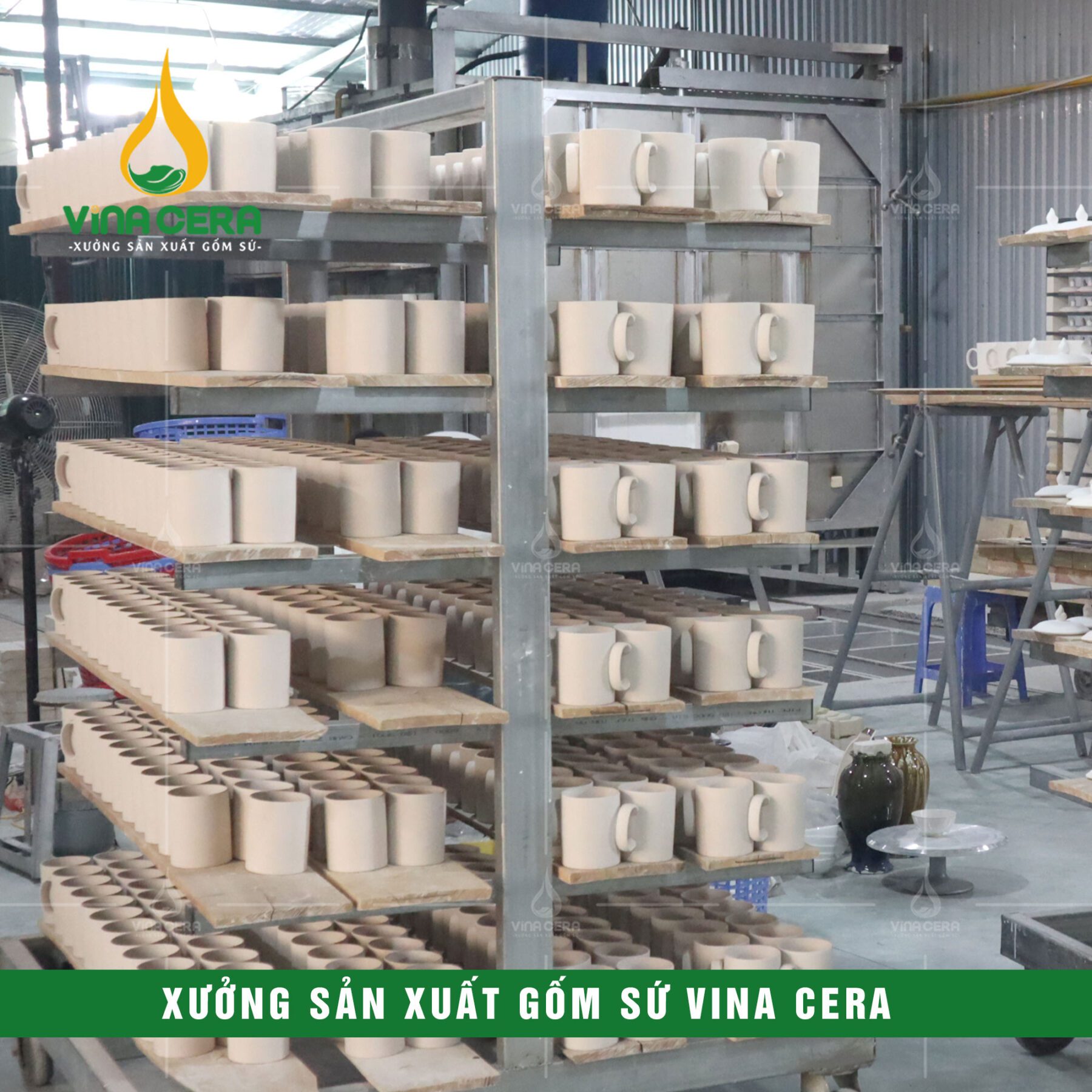 xưởng Sản Xuất Gốm Sứ VinaCera - Sản Xuất ly sứ Bát Tràng