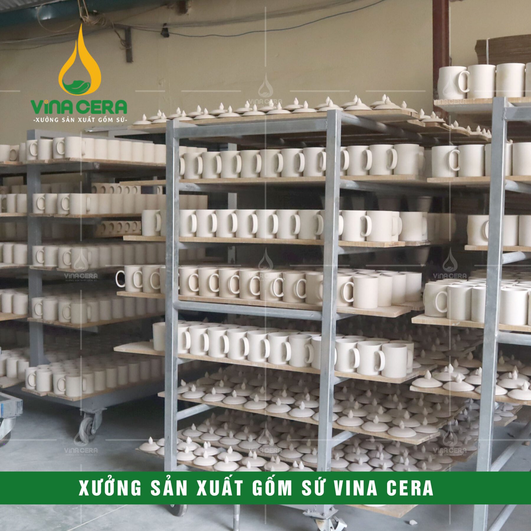 xưởng Sản Xuất Gốm Sứ VinaCera - Sản Xuất ly sứ Bát Tràng