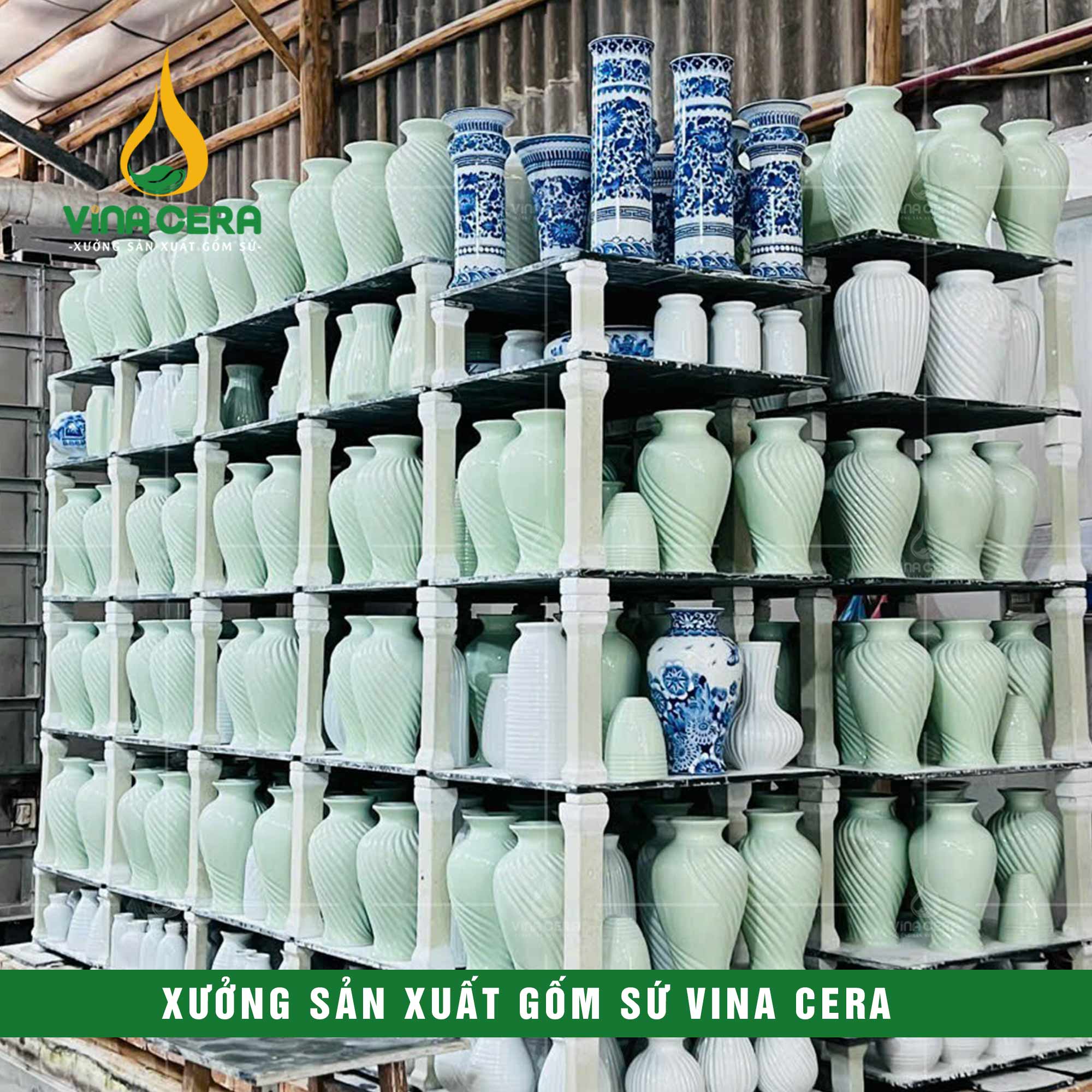 xưởng Sản Xuất Gốm Sứ VinaCera - Sản xuất lọ hoa Bát Tràng