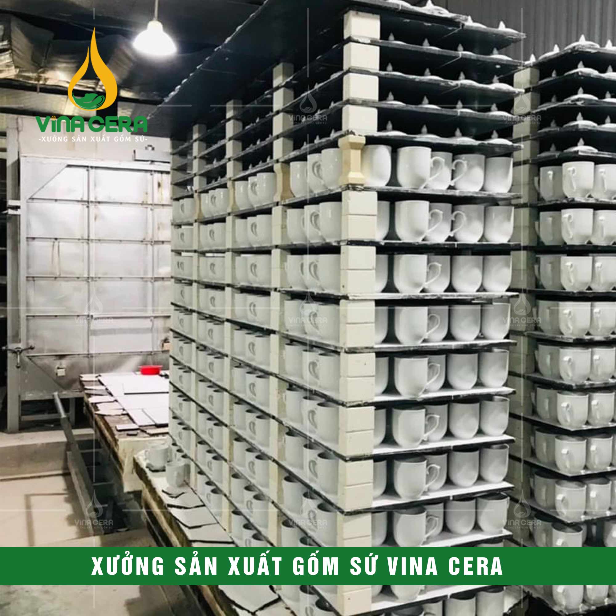 xưởng Sản Xuất Gốm Sứ VinaCera - Sản Xuất ly sứ Bát Tràng