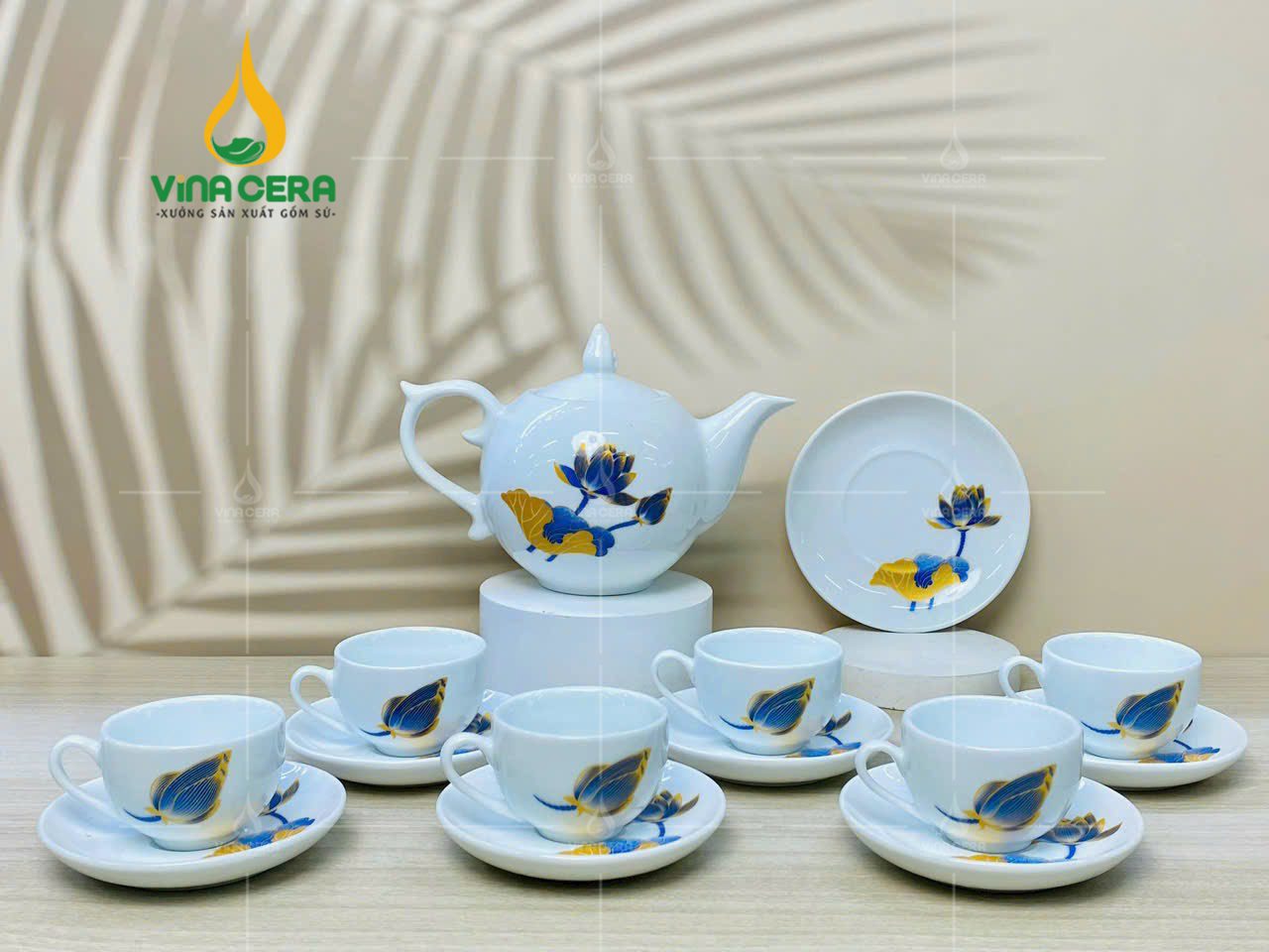 Bộ ấm chén Hoa Sen Xanh