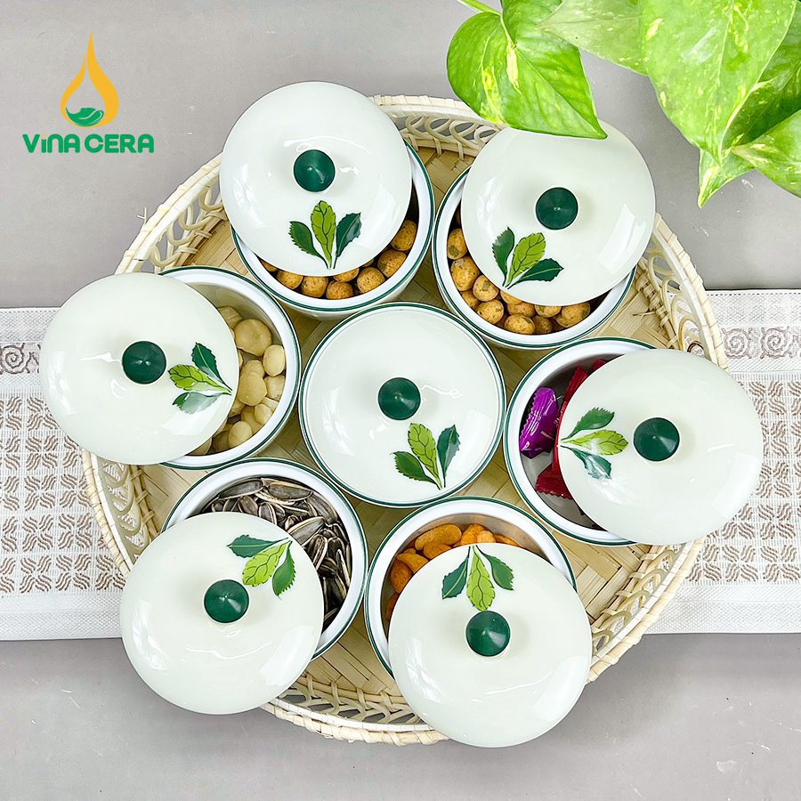 khay mứt sứ Bát tràng cao cấp