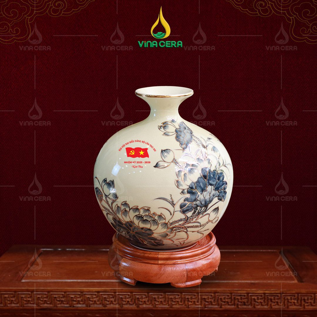 Bình hút lộc in logo Đại hội Đảng