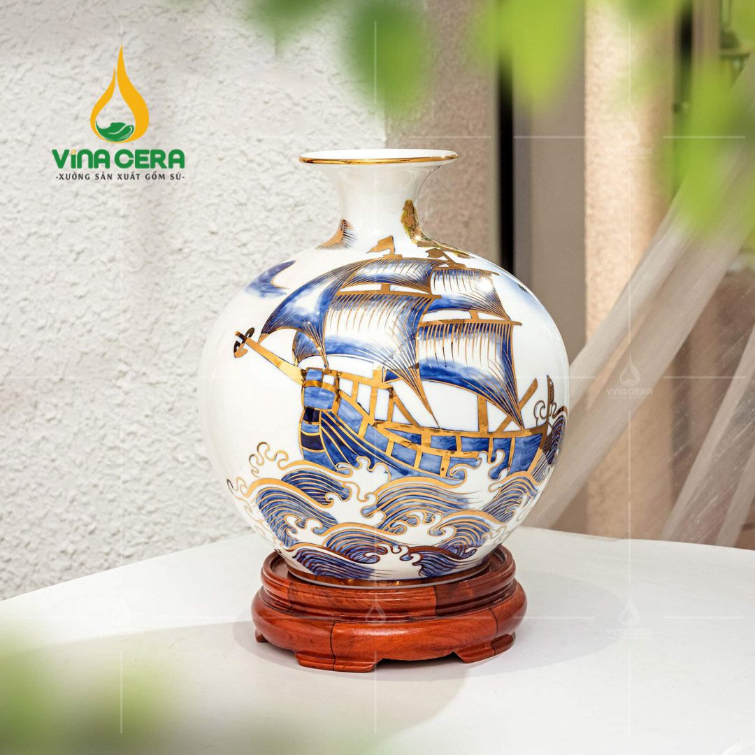 Bình hút lộc Thuận Buồm Xuôi Gió viền vàng