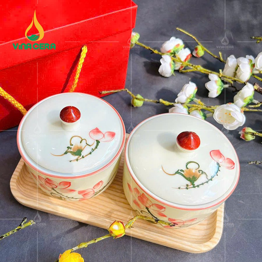 khay mứt sứ Bát tràng cao cấp