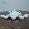 Bộ ấm chén dáng dẹt quai K