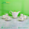 Bộ Ấm Chén Sứ Trắng Anh Vũ