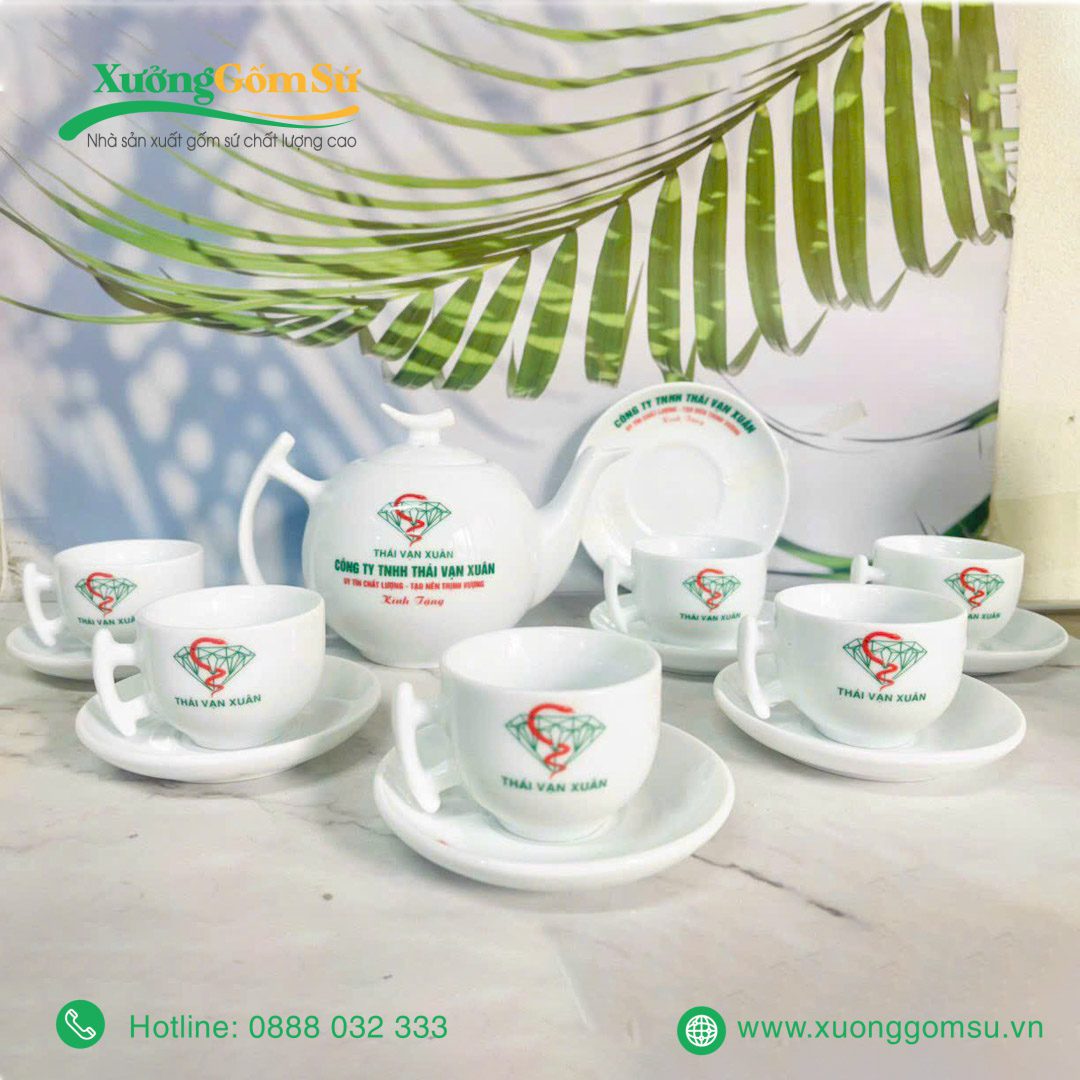 Bộ ấm chén sứ trắng dáng trăng khuyết