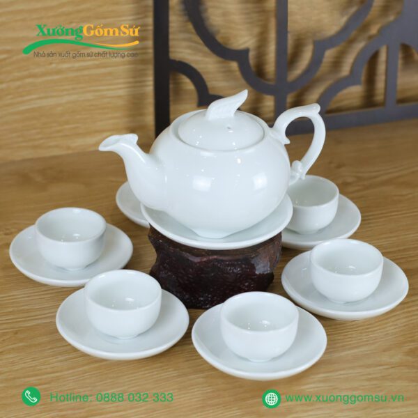 Bộ Ấm Chén Sứ Trắng Phượng Hoàng