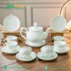 Bộ ấm chén trắng đài các