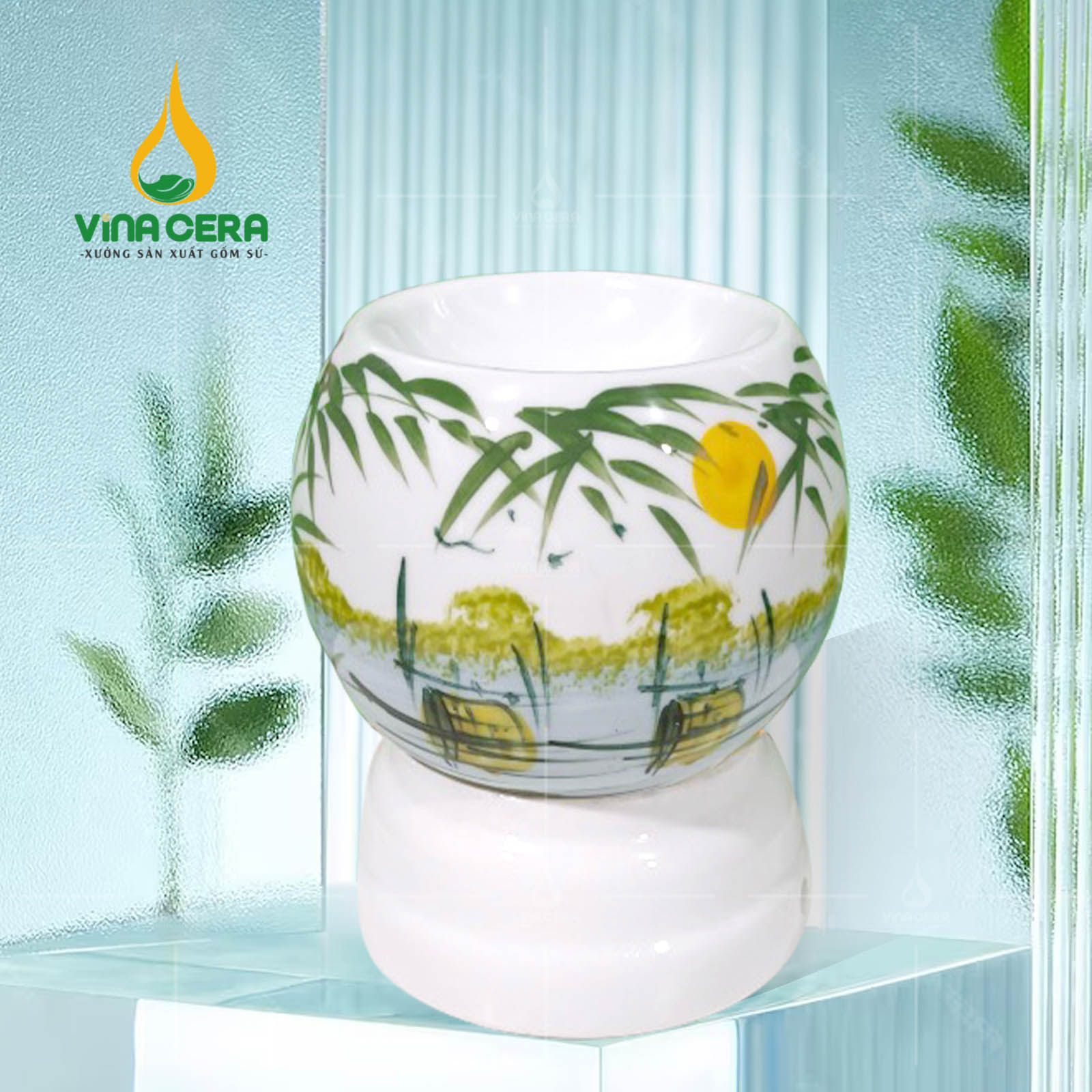 Đèn Xông Tinh Dầu Gốm Sứ Bát Tràng