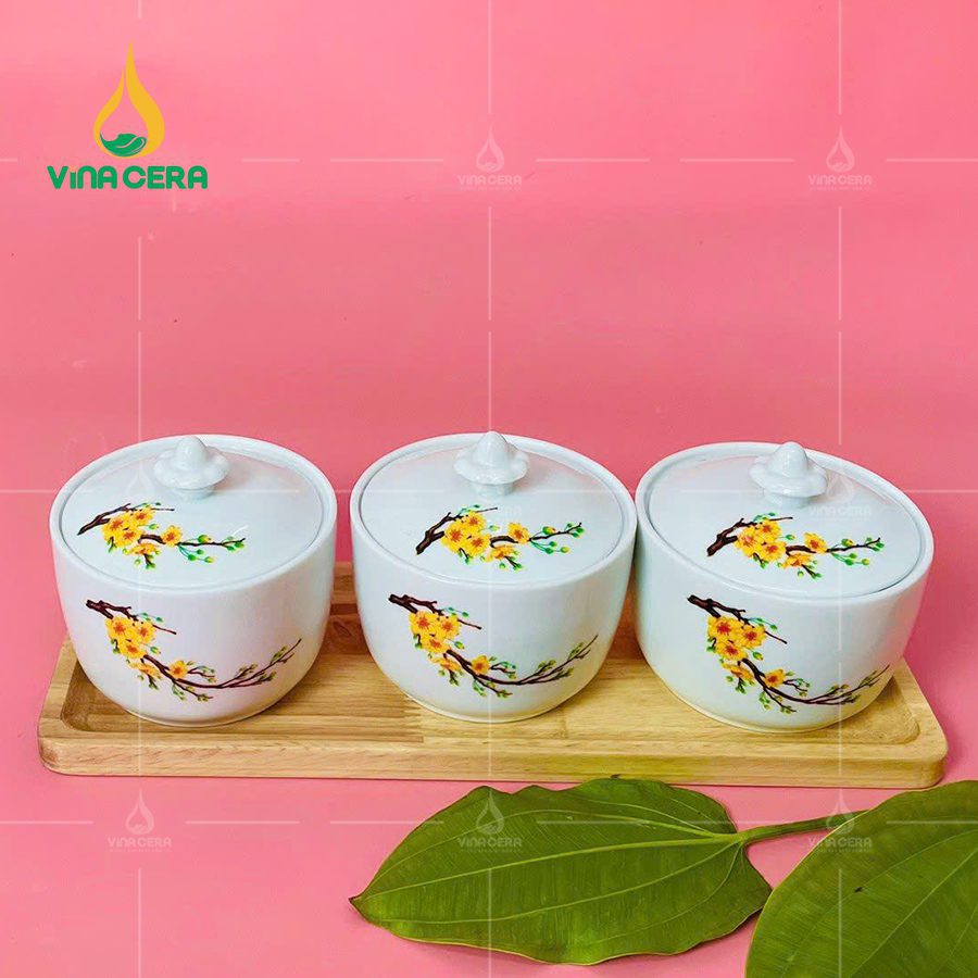 khay mứt sứ Bát tràng cao cấp