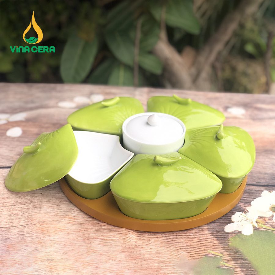 khay mứt sứ Bát tràng cao cấp