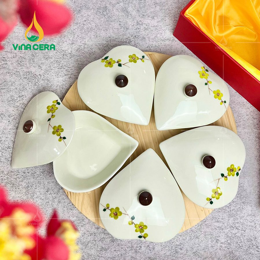 khay mứt sứ Bát tràng cao cấp