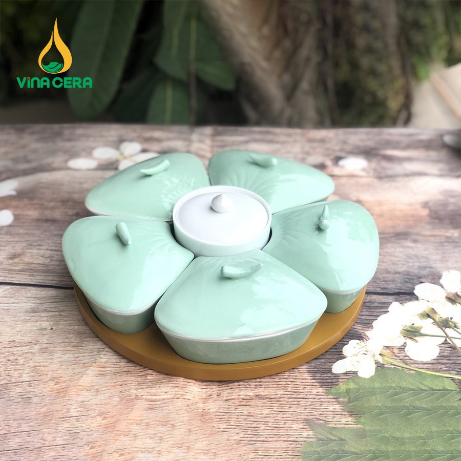 khay mứt sứ Bát tràng cao cấp