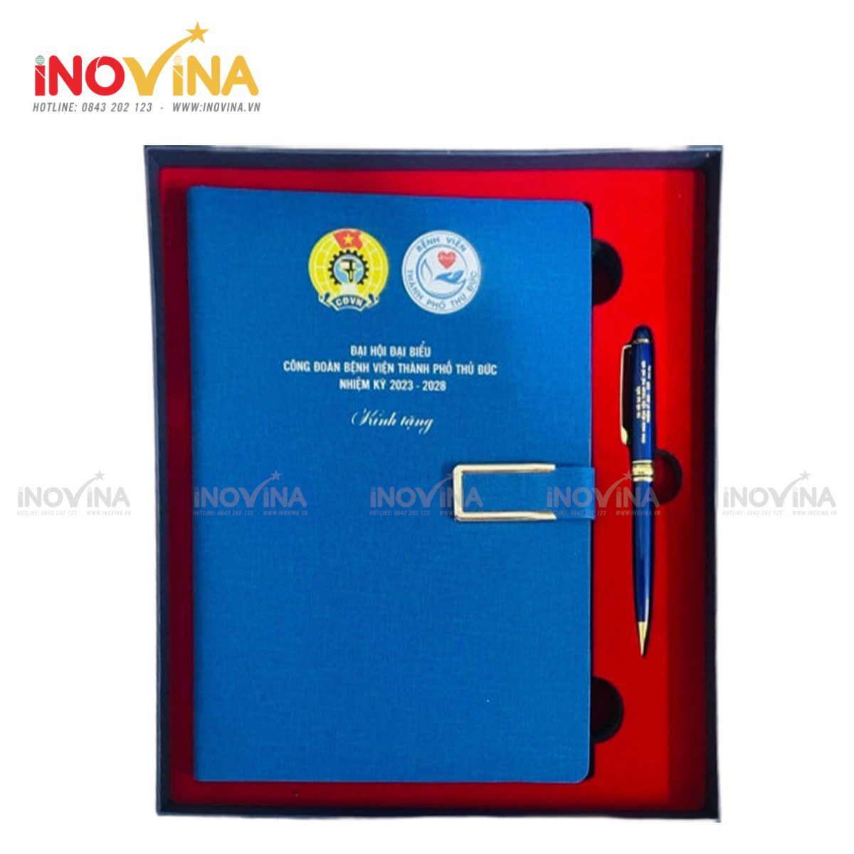 Sổ tay da in logo Đại hội