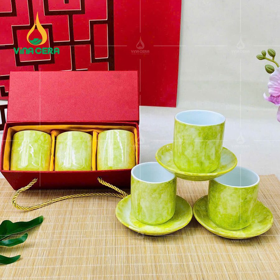 Cốc Sứ Bát Tràng Men Vân Đá Xanh Dạ Quang CSV-031011 (1)