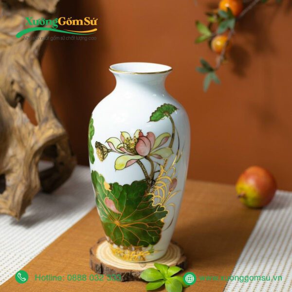 Lọ Hoa Gốm Sứ Bát Tràng Vẽ Tay LH-01511125