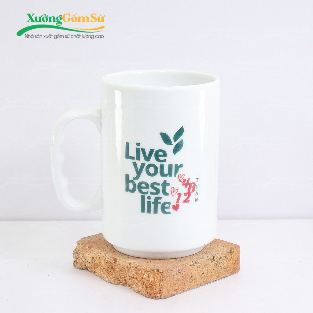 Ly sứ trắng Bát Tràng