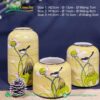 Lọ hoa gốm Bát Tràng men vàng hoa văn vẽ tay