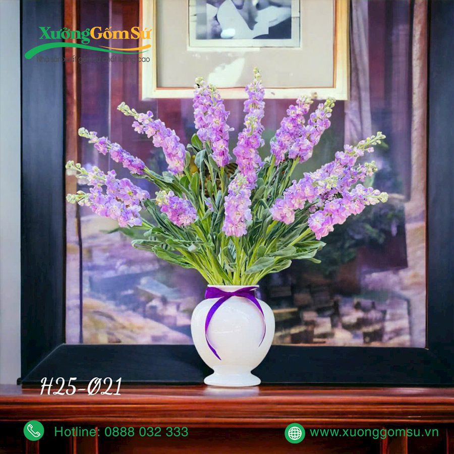 lọ hoa sứ trắng Bát Tràng (1)