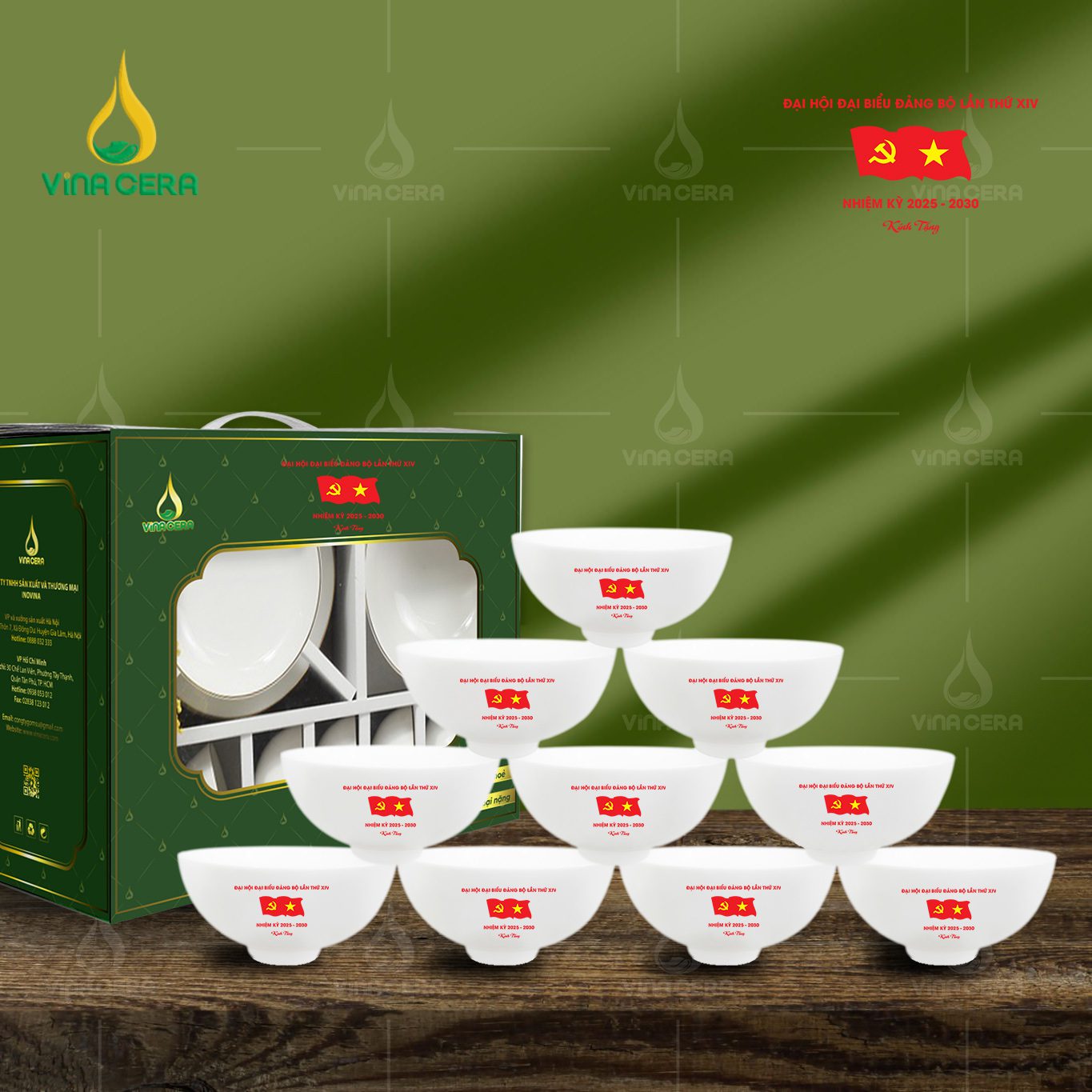 Bộ Chén Đĩa Quà Tặng Đại Hội Đảng (2)