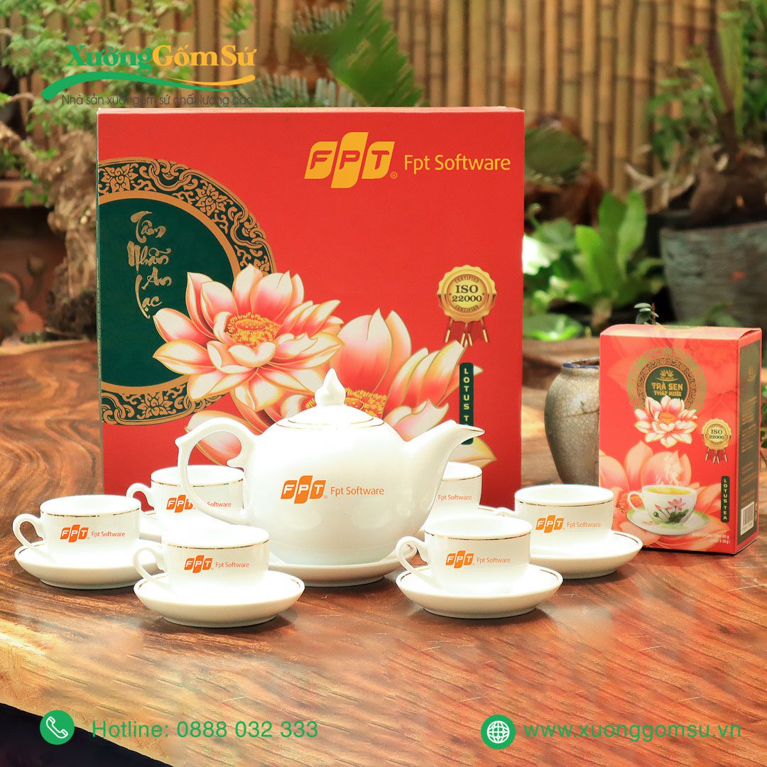 Bộ Ấm Chén Dáng Bưởi Chóp Lửa Kẻ Chỉ