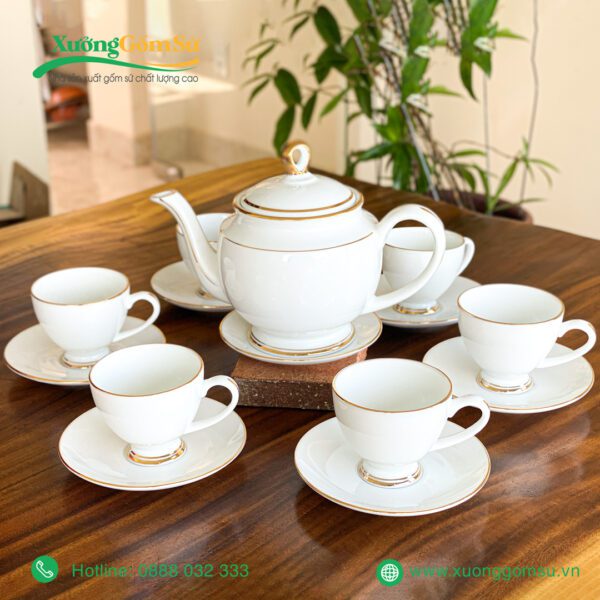 bộ ấm chén quyền vương chỉ vàng