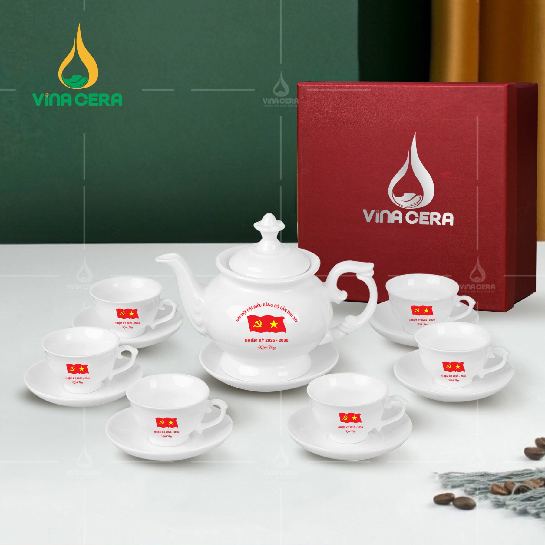 Bộ ấm Chén quà tặng đại hội Đảng