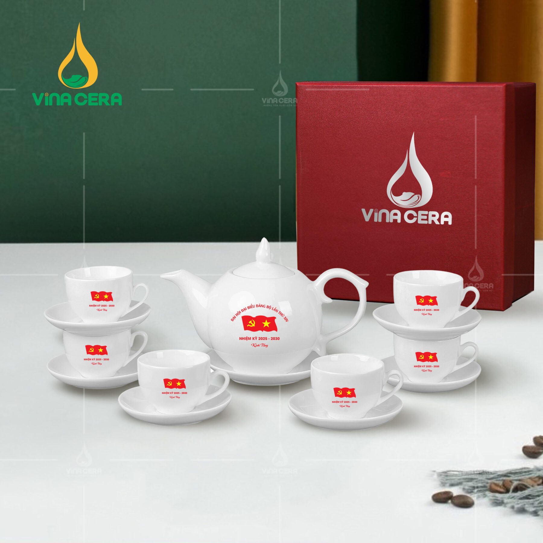 Bộ ấm Chén quà tặng đại hội Đảng