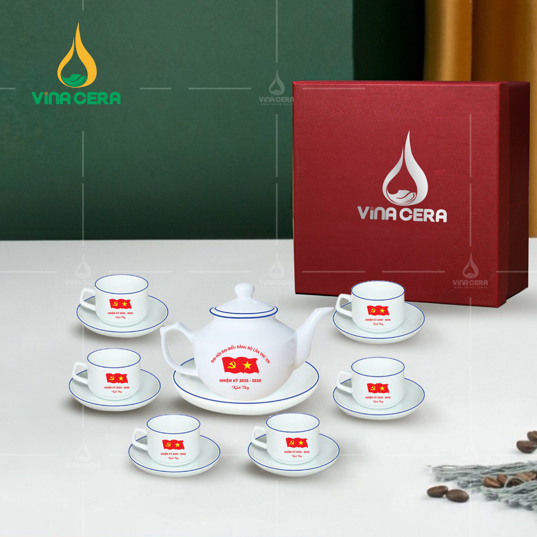 Bộ ấm Chén quà tặng đại hội Đảng