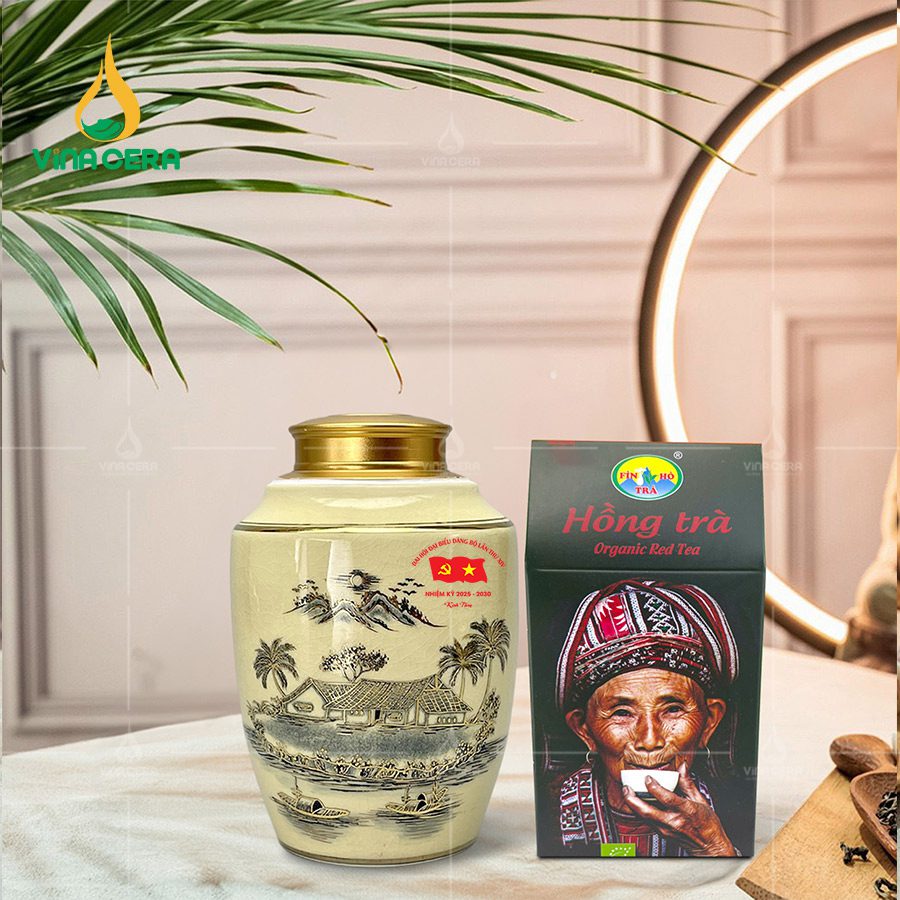 hủ trà quà tặng đại Hội Đảng