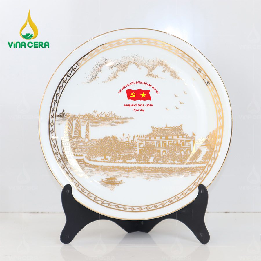 Mẫu đĩa biểu trưng quà tặng Đại Hội Đảng