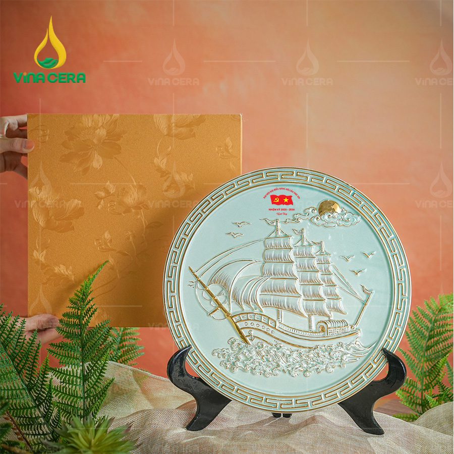 Mẫu đĩa biểu trưng quà tặng Đại Hội Đảng