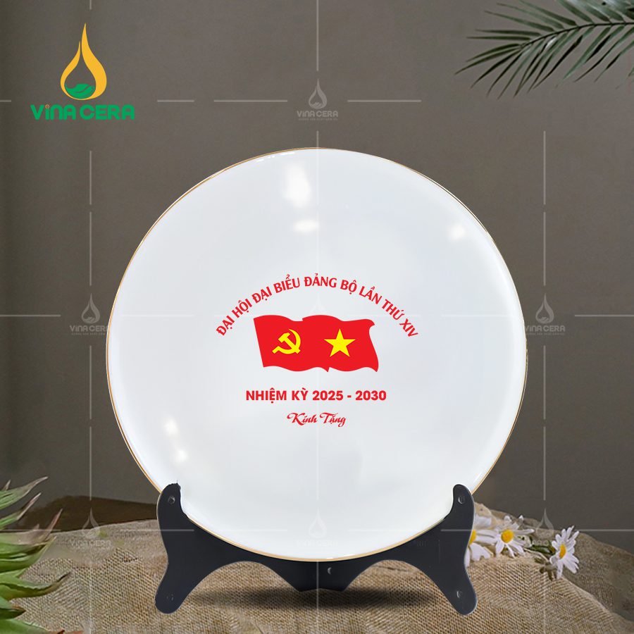 Mẫu đĩa biểu trưng quà tặng Đại Hội Đảng