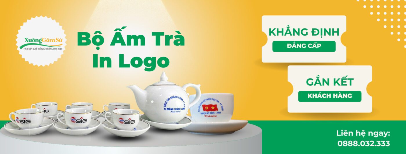 Bộ ấm trà in logo giá rẻ